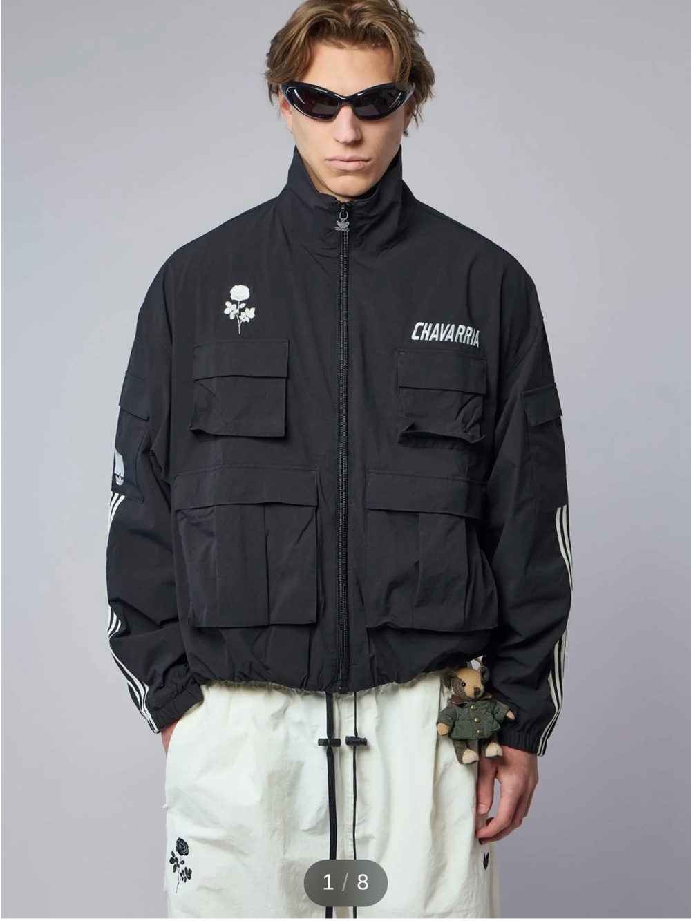 Adidas x Willy Chavarria Cargo Track Jacket Black Size L NWT